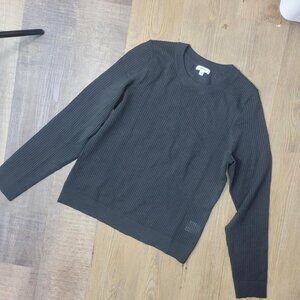 Long sleeve black fitted mesh pullover - XL but fits like a large